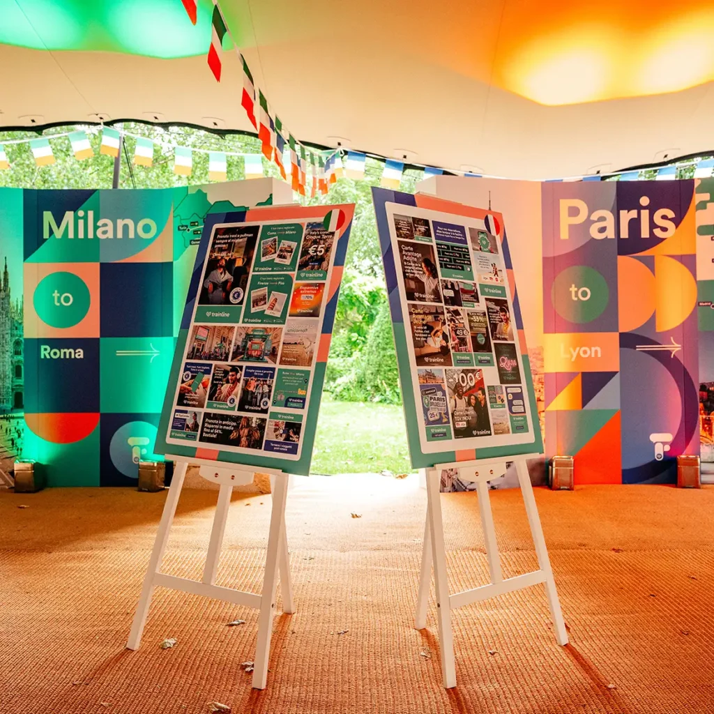 Stretch tent with corporate content