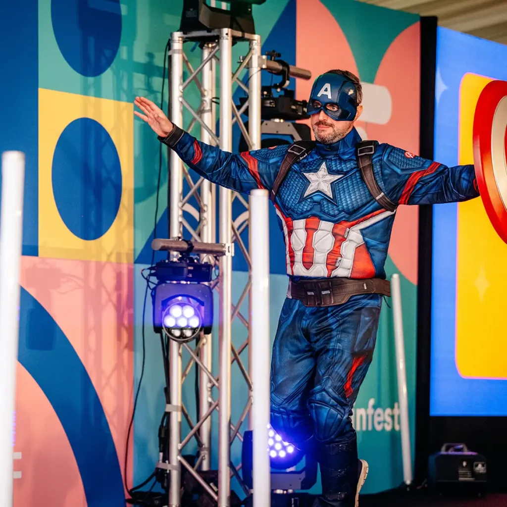 Captain America at corporate event