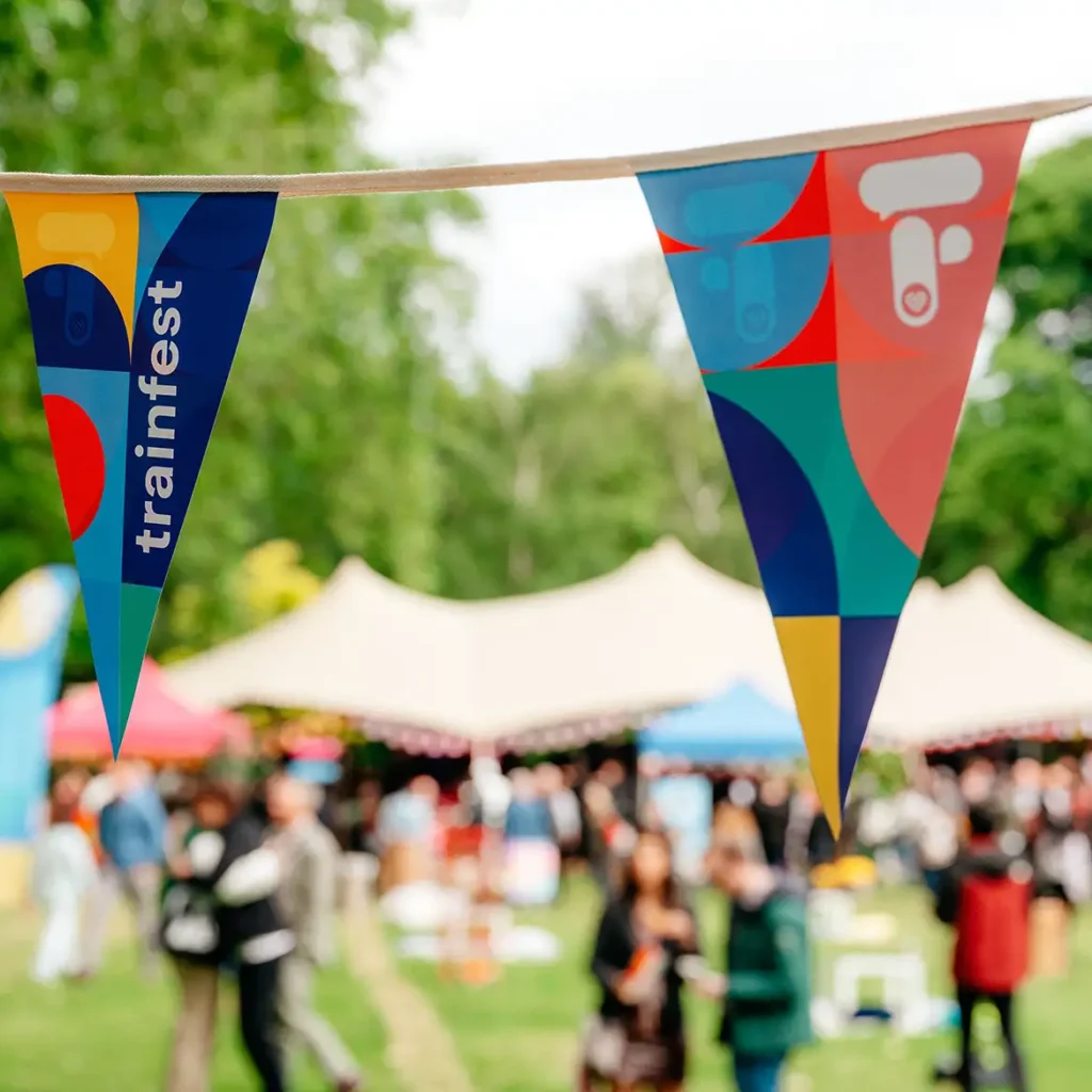 Marquees and bunting at York Gardens