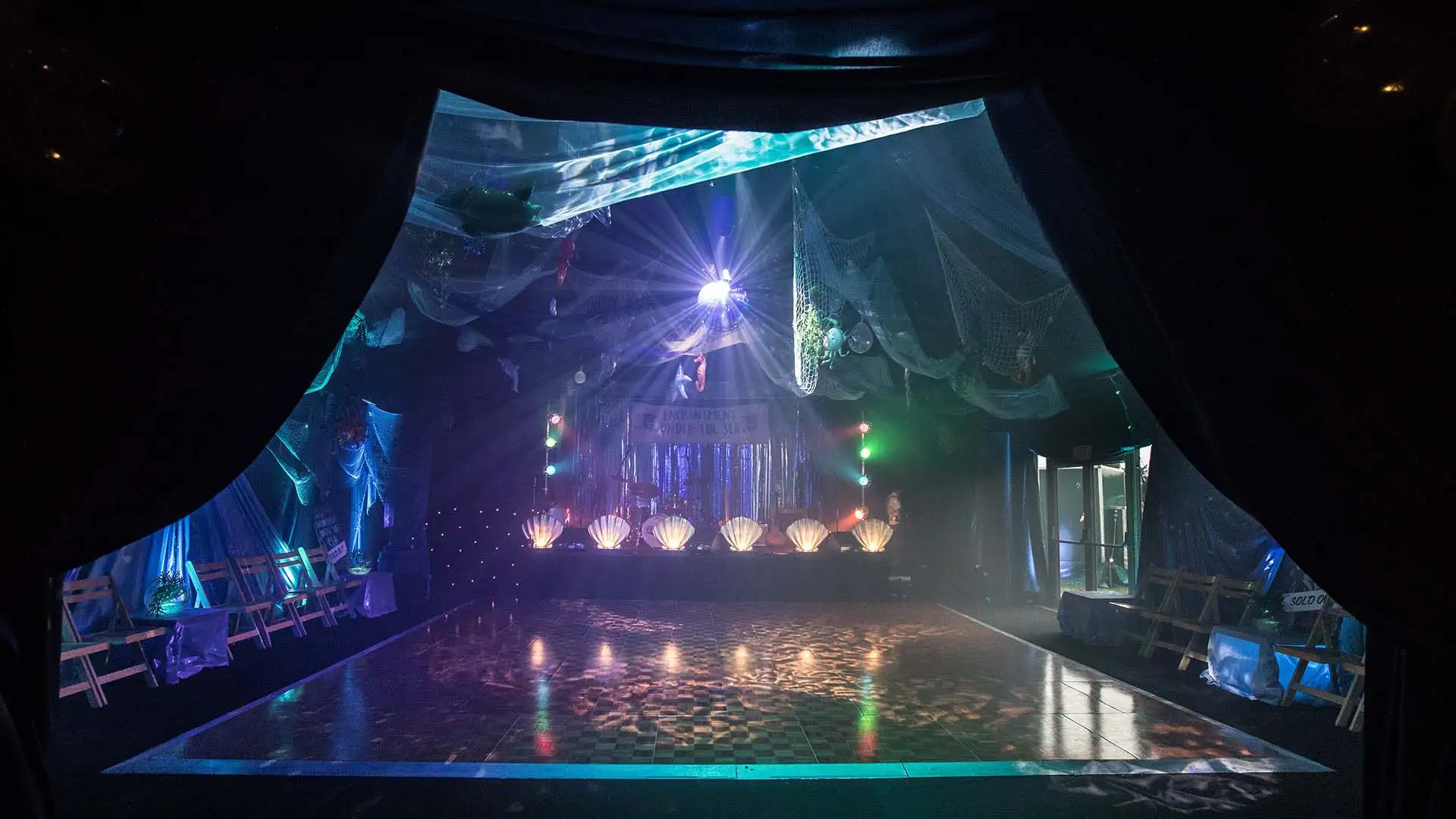 Dark marquee pirate themed underwater