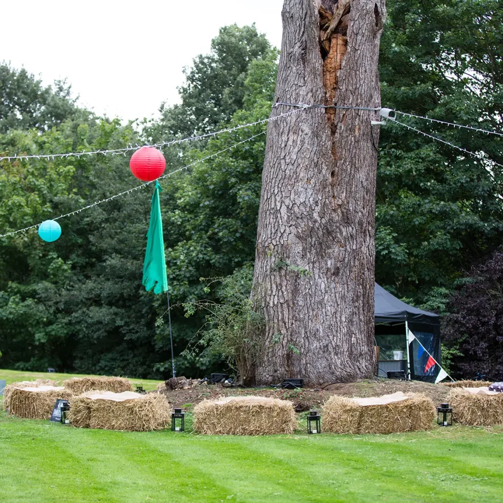 Hay bales for seating