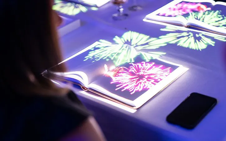 Immersive dining experience projected image