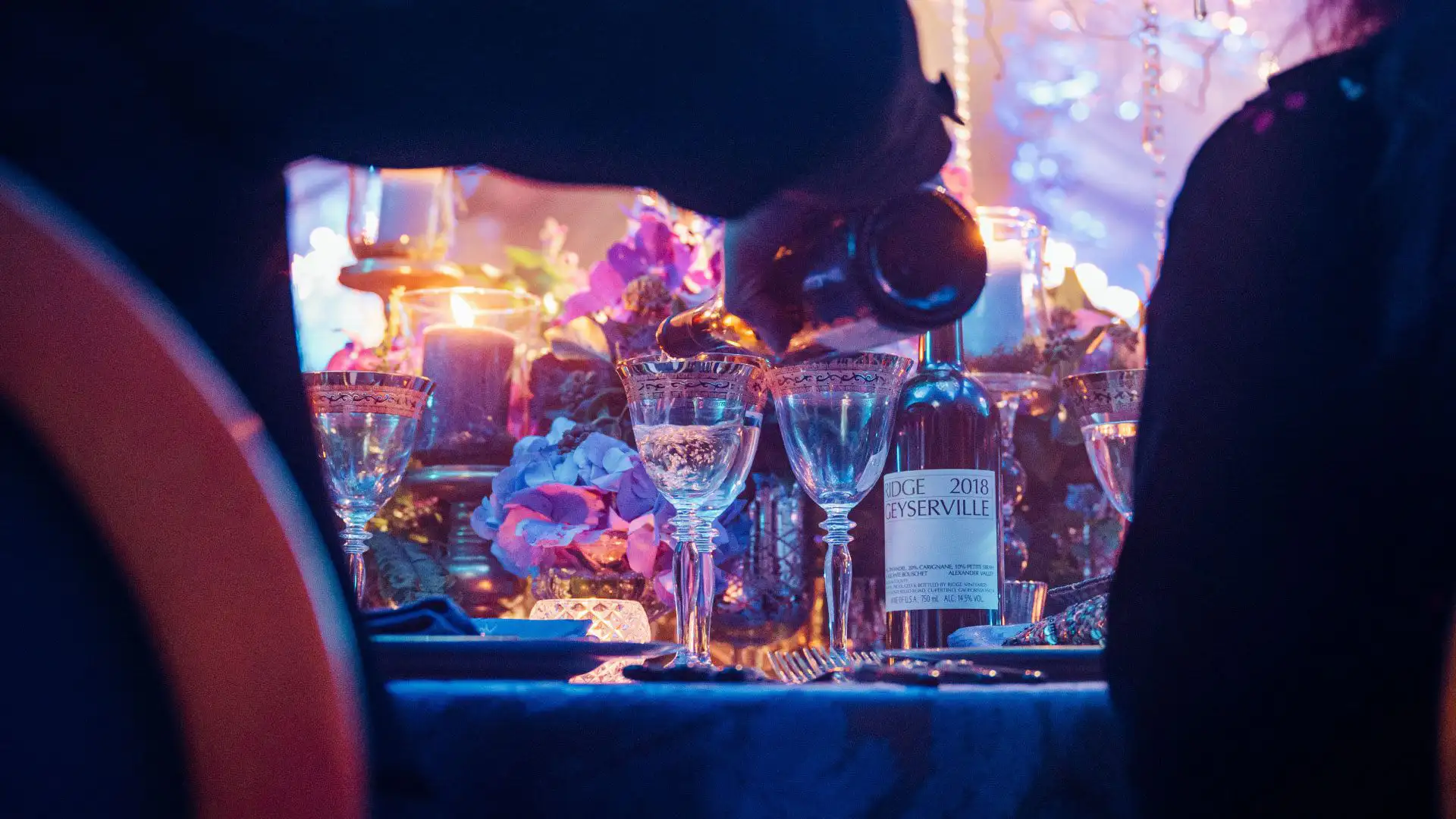 Expensive wine poured for high net worth individuals event