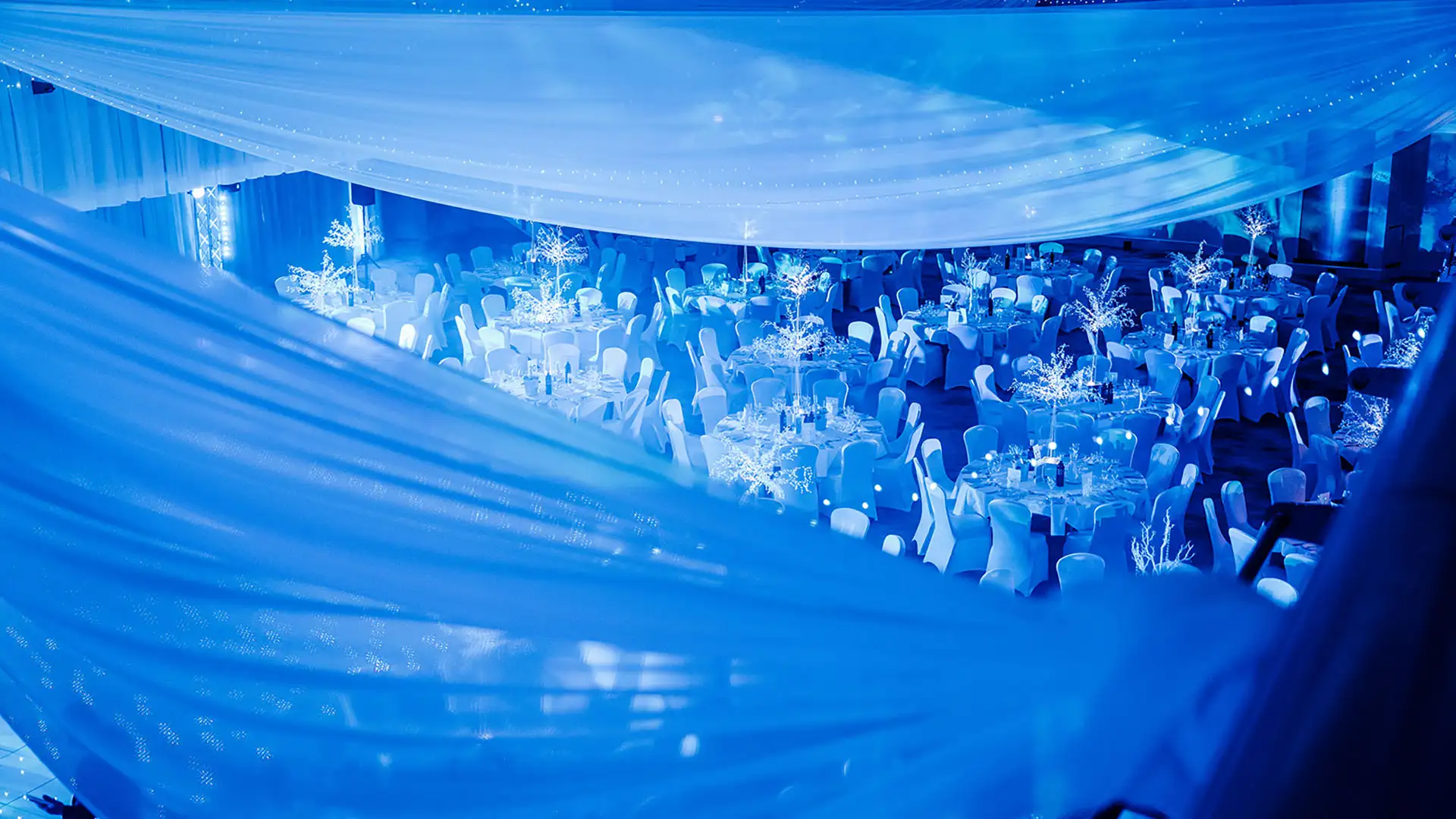 White Christmas themed corporate party