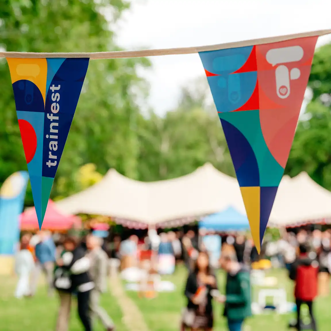 Corporate Summer party with Tipis and bunting