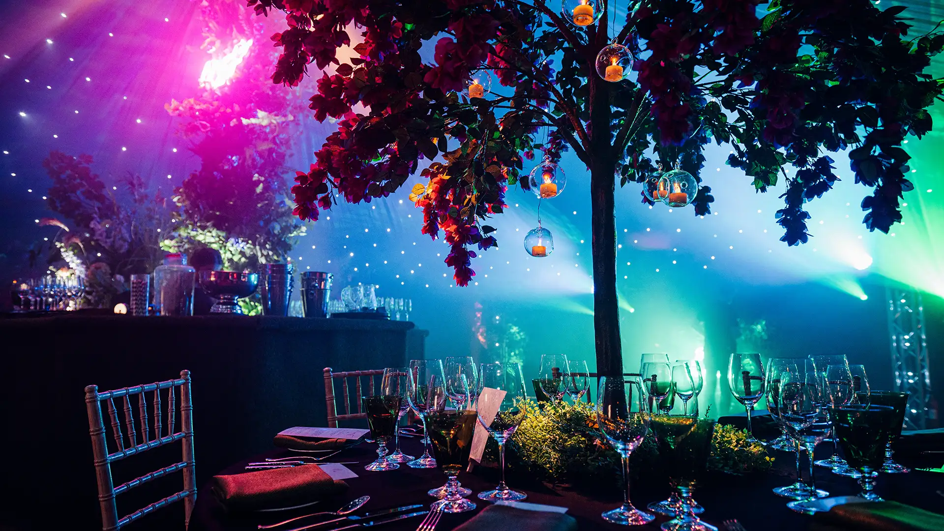 Enchanted forest birthday theming