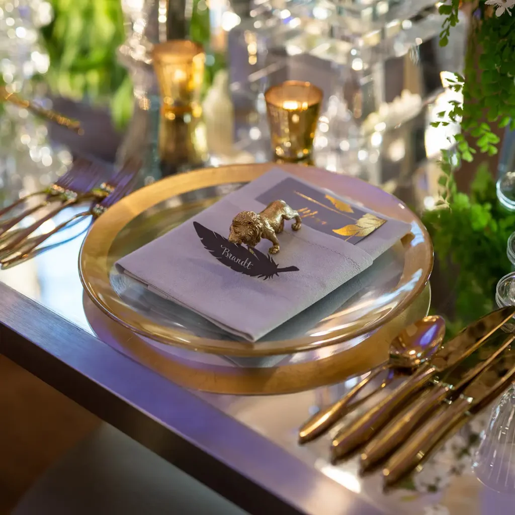 Bespoke place settings for private dining