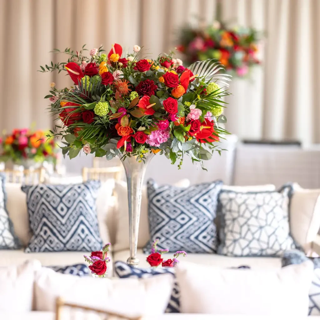 60th event furniture and flowers