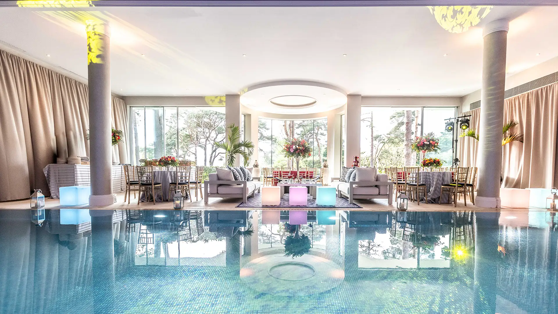 Event logistics with swimming pool