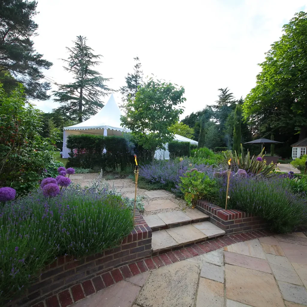Marquee in garden