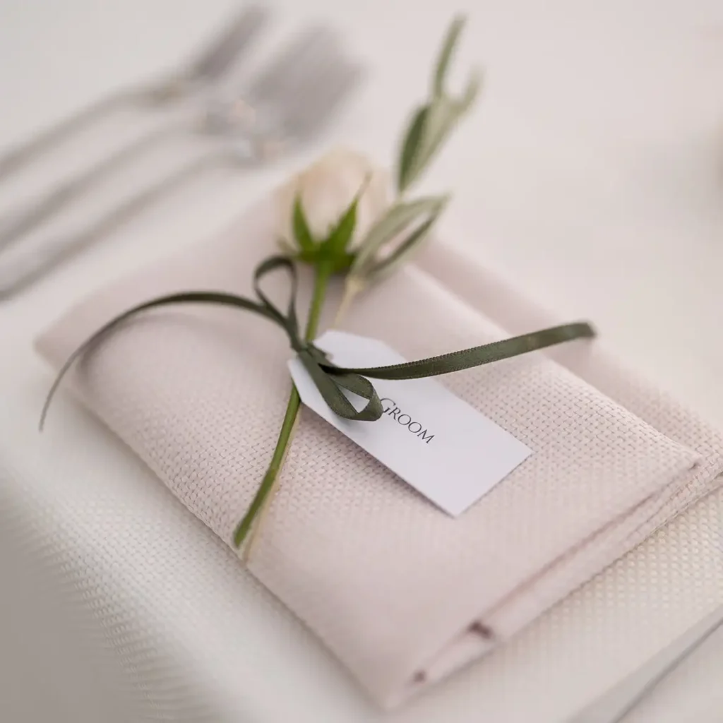 Table setting for wedding marquee