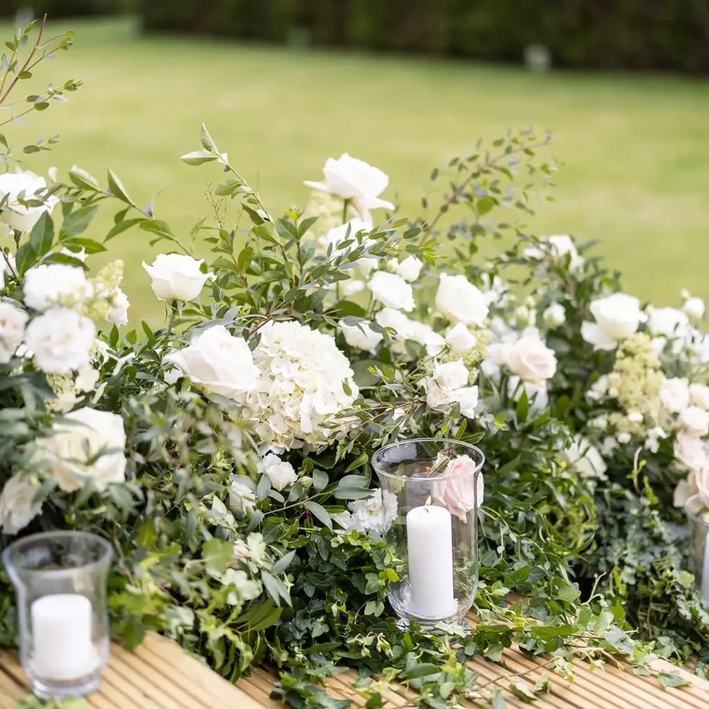 Floral display for wedding event