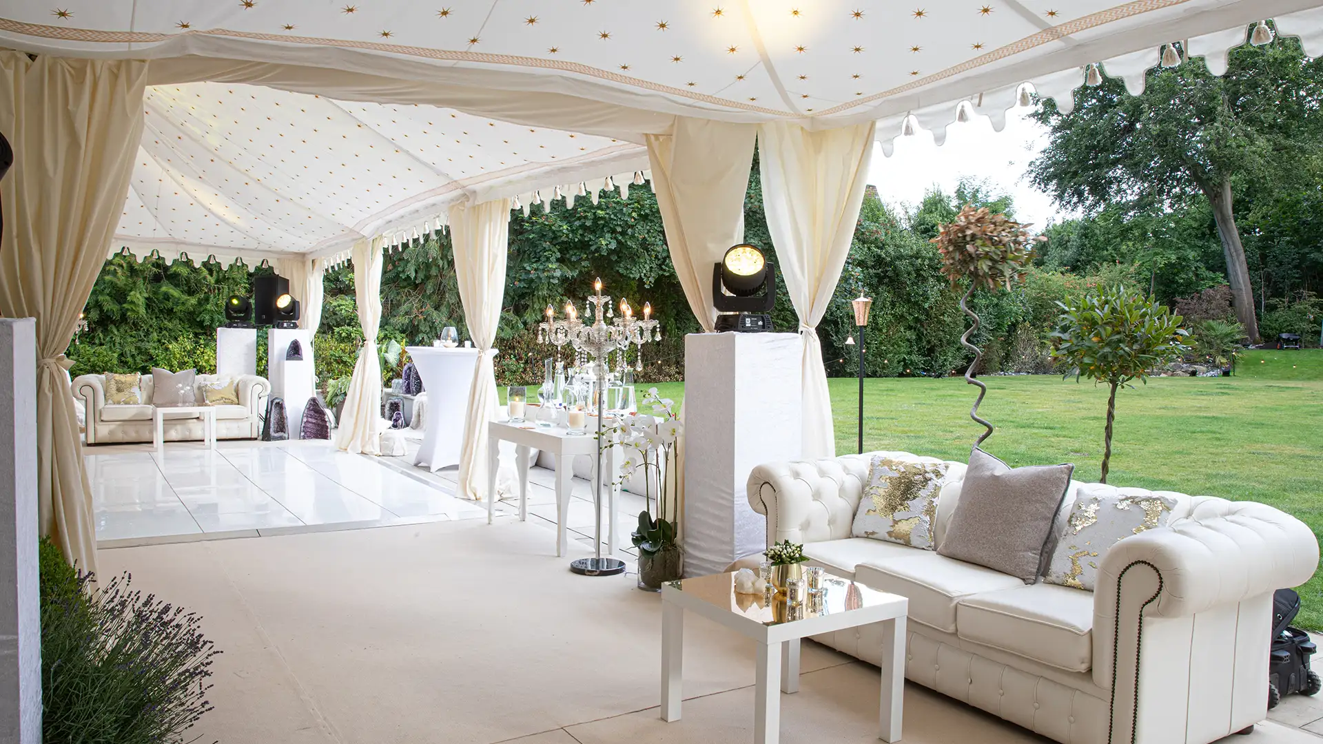 Indian marquee in garden