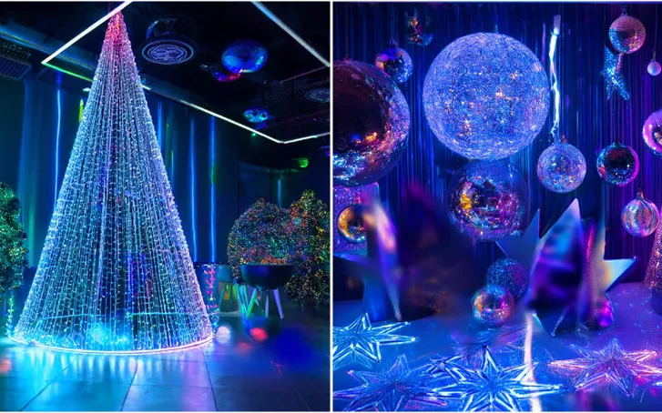LED christmas lights and decoration double image