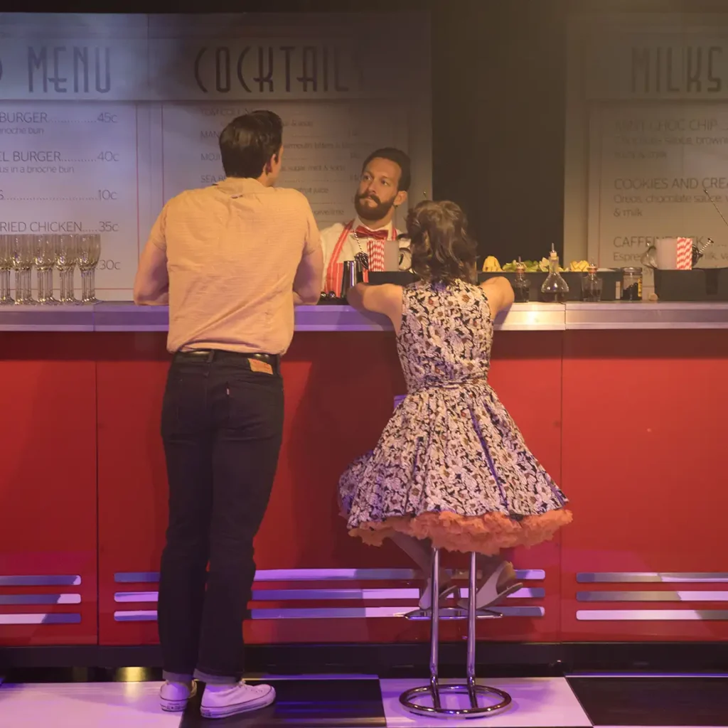 1950s diner bar staff and event actors