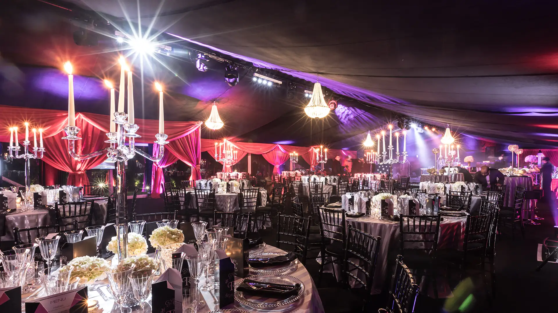 Glamourous 50th birthday marquee, Surrey