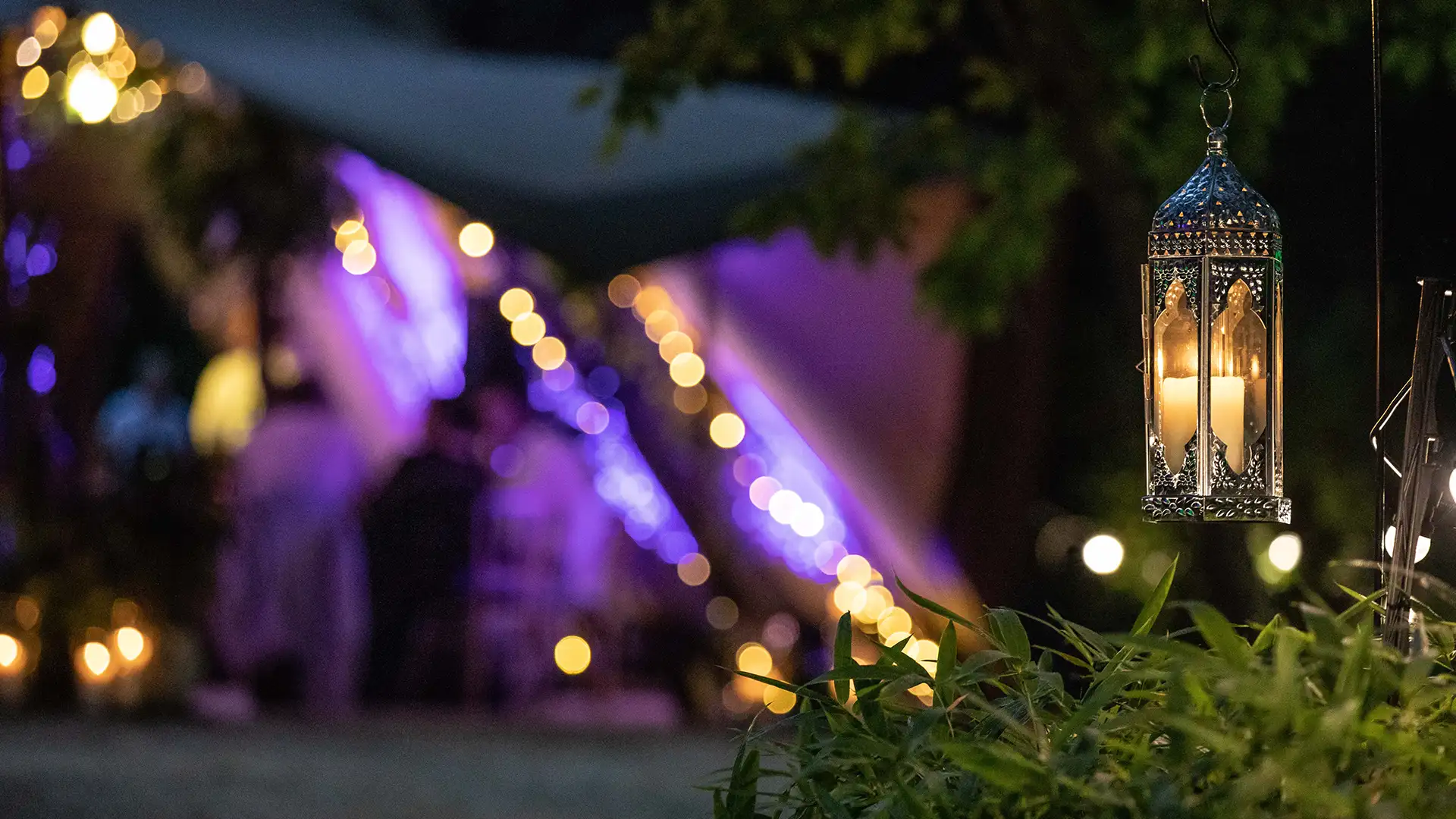 Magical evening lighting and lanterns