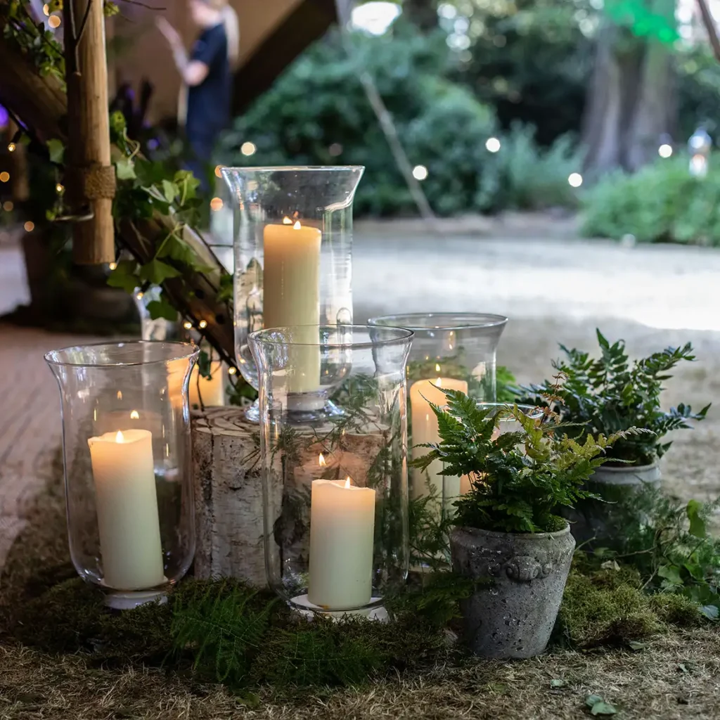 Candles and ferns