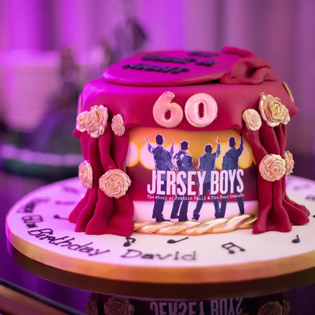 Jersey Boys themed luxury birthday cake