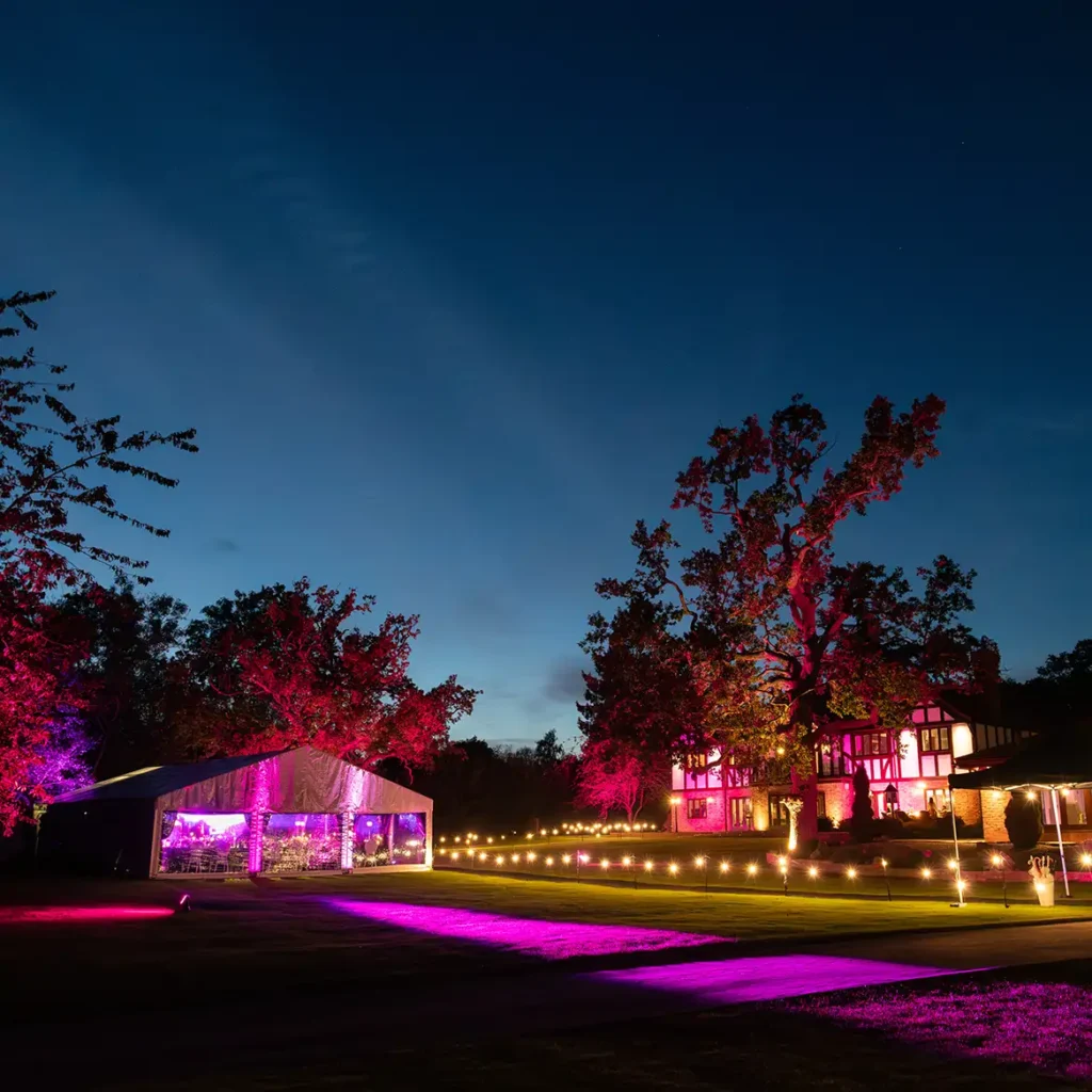 Clearspan marquee with lighting
