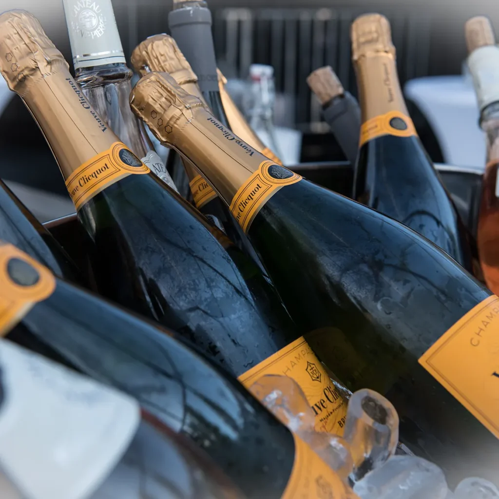 Champagne in ice buckets