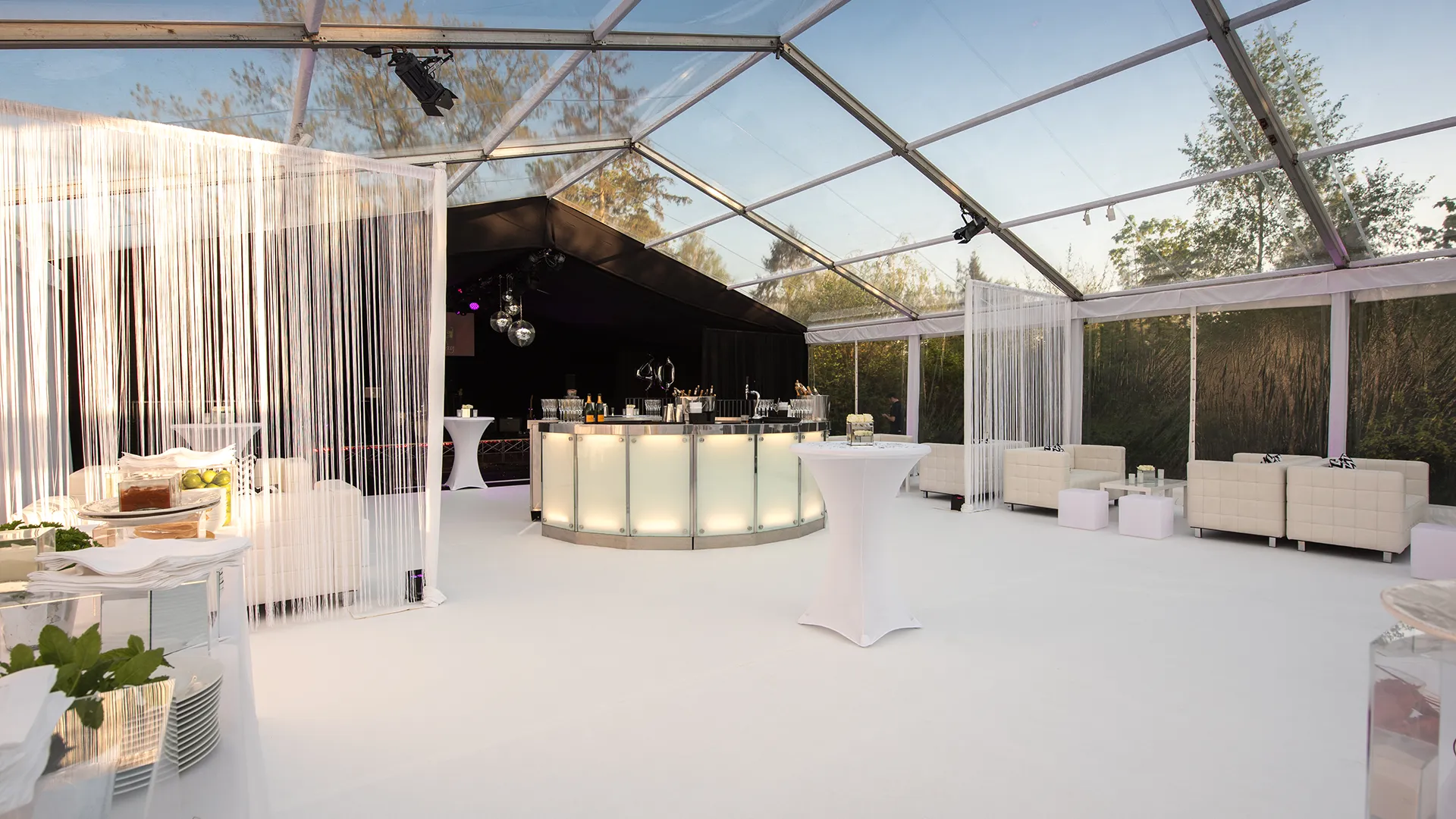 Black and White themed 40th marquee party