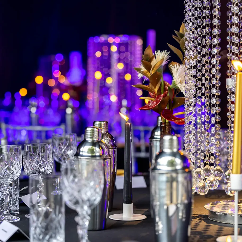 Glitz and glamour decor for Bond theme