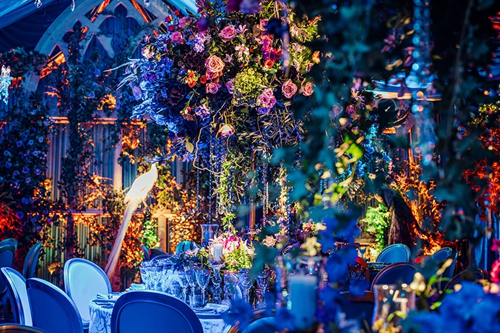 Botanical themed 60th birthday party in marquee