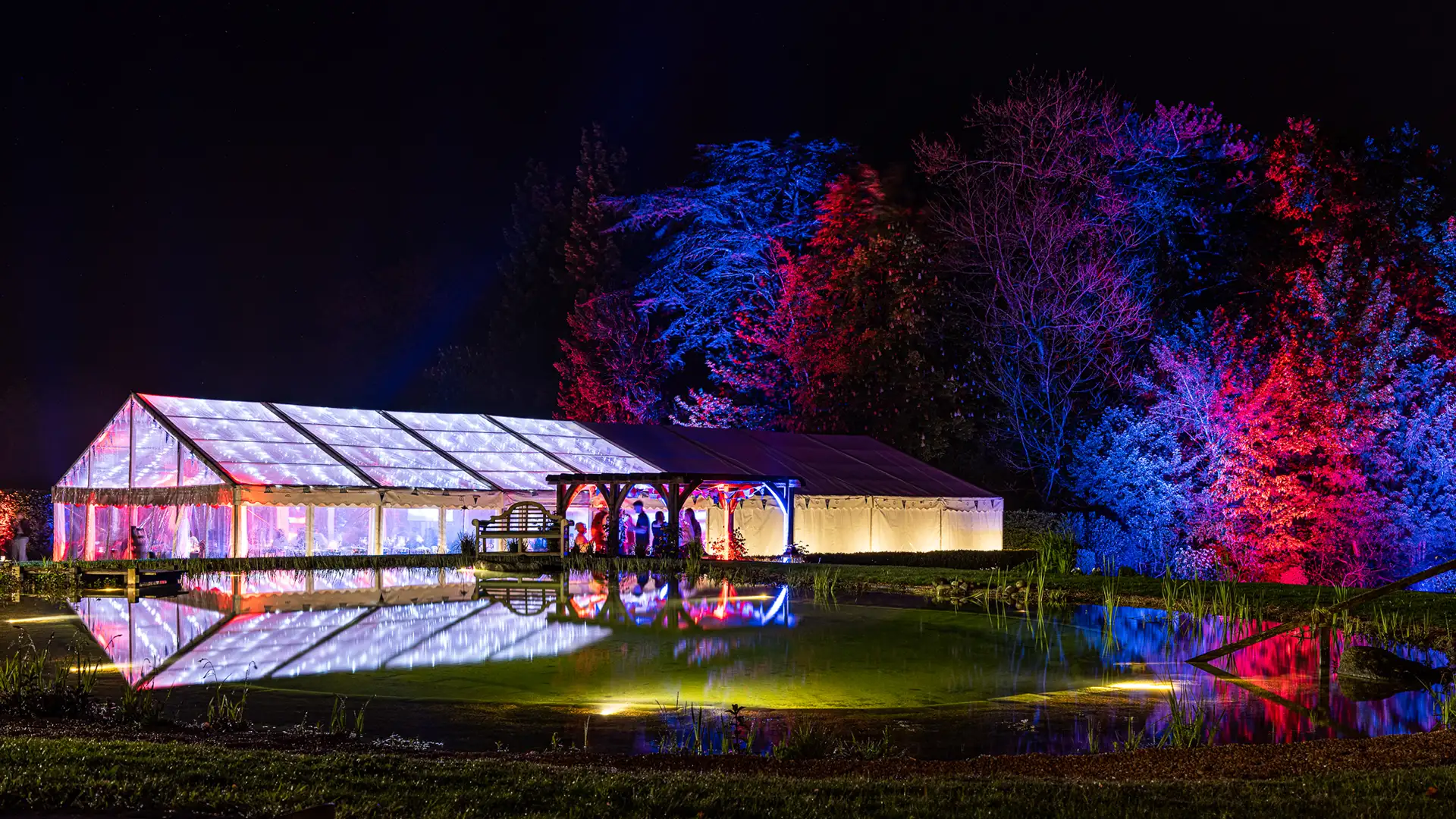Red white and blue wash lighting with incredible effect