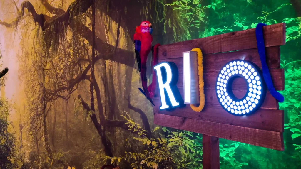 Rio carnival sign for event