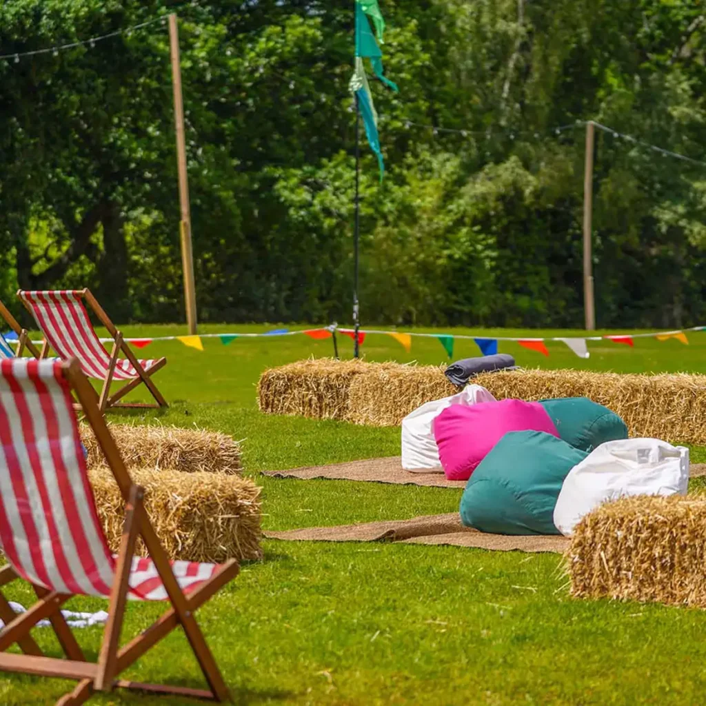 Haybales and bean bags