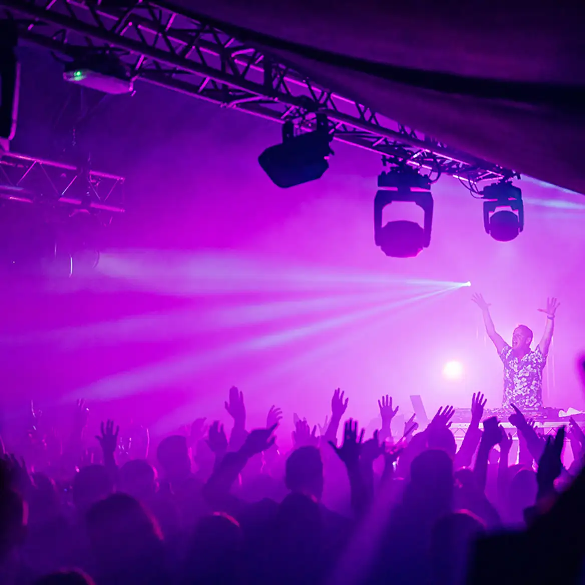 Event production for Fatboy Slim at christmas event for corporate company