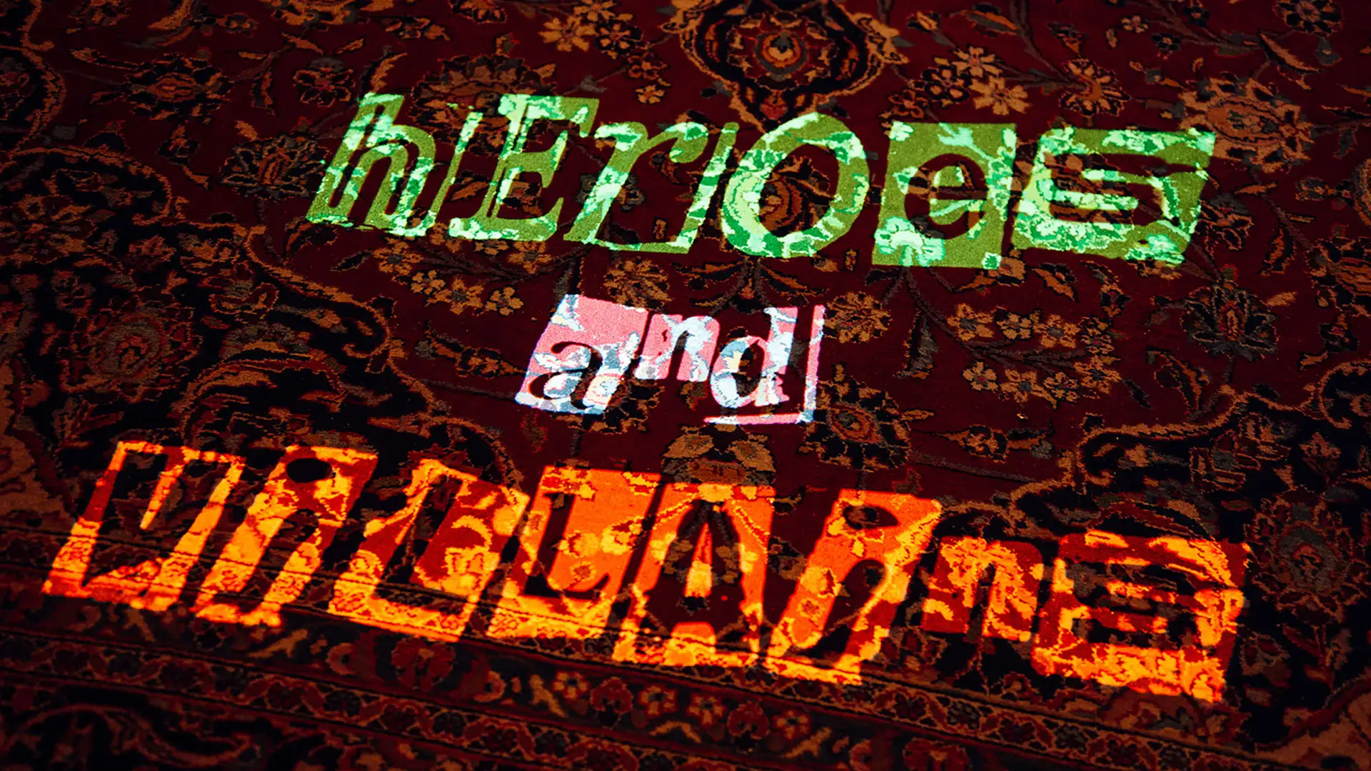 Heroes and Villains Christmas party gobo