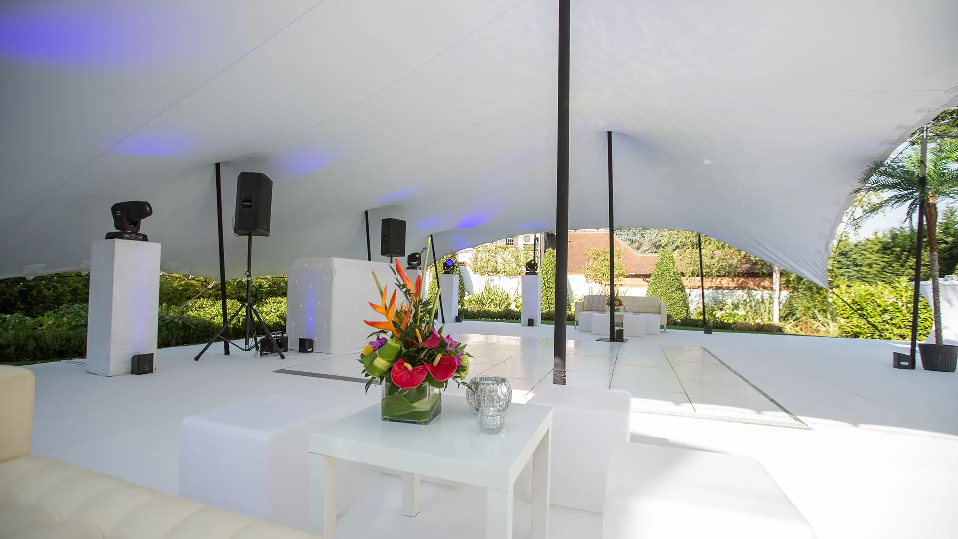 Ibiza-themed stretch tent