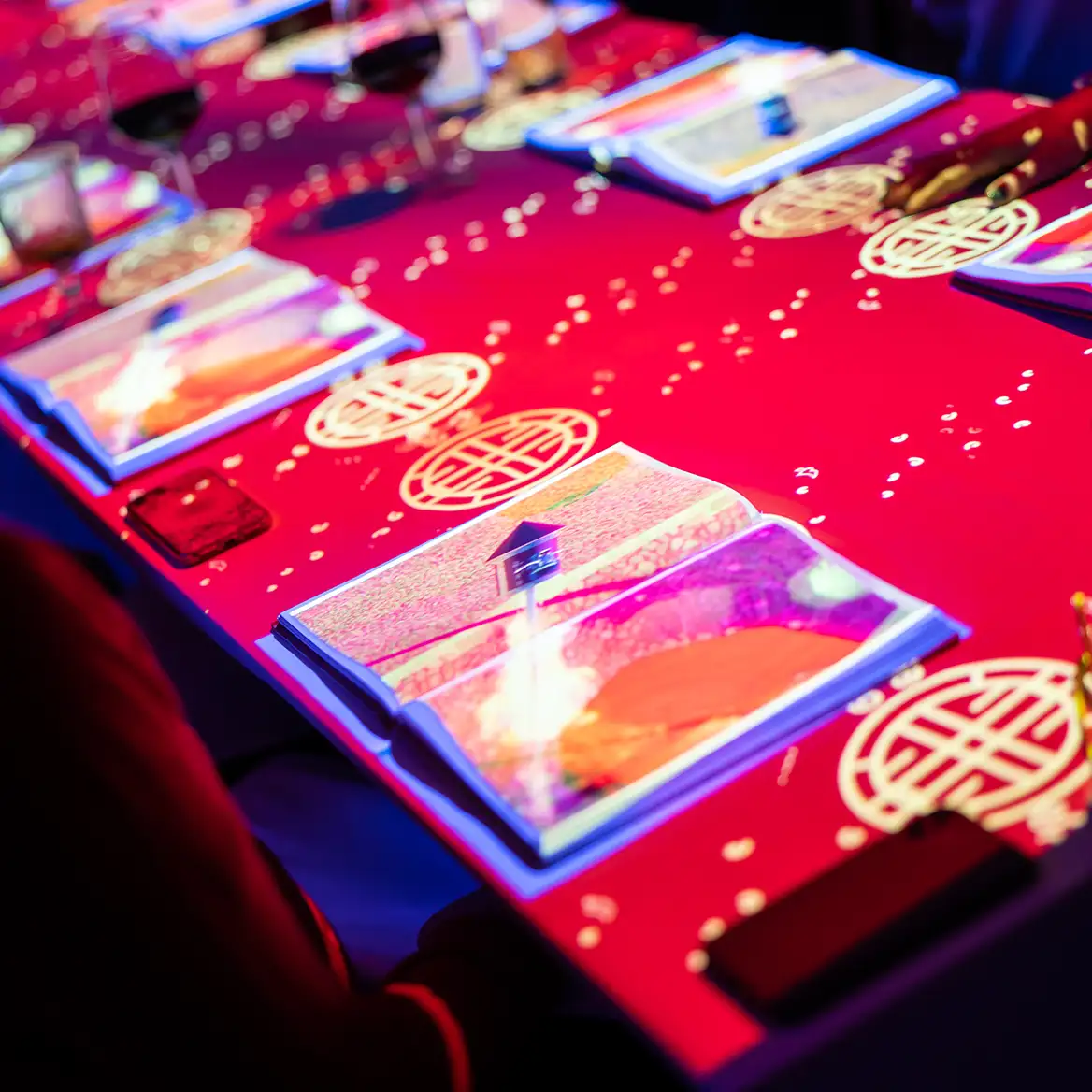 Immersive VIP Dinner party projected dining experience near London
