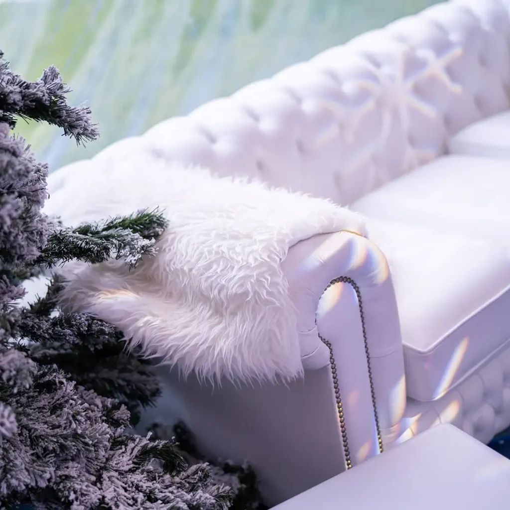 Marquee decor with faux furs