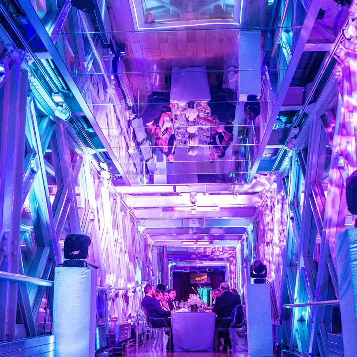 Evening lighting for incentive event in Tower Bridge