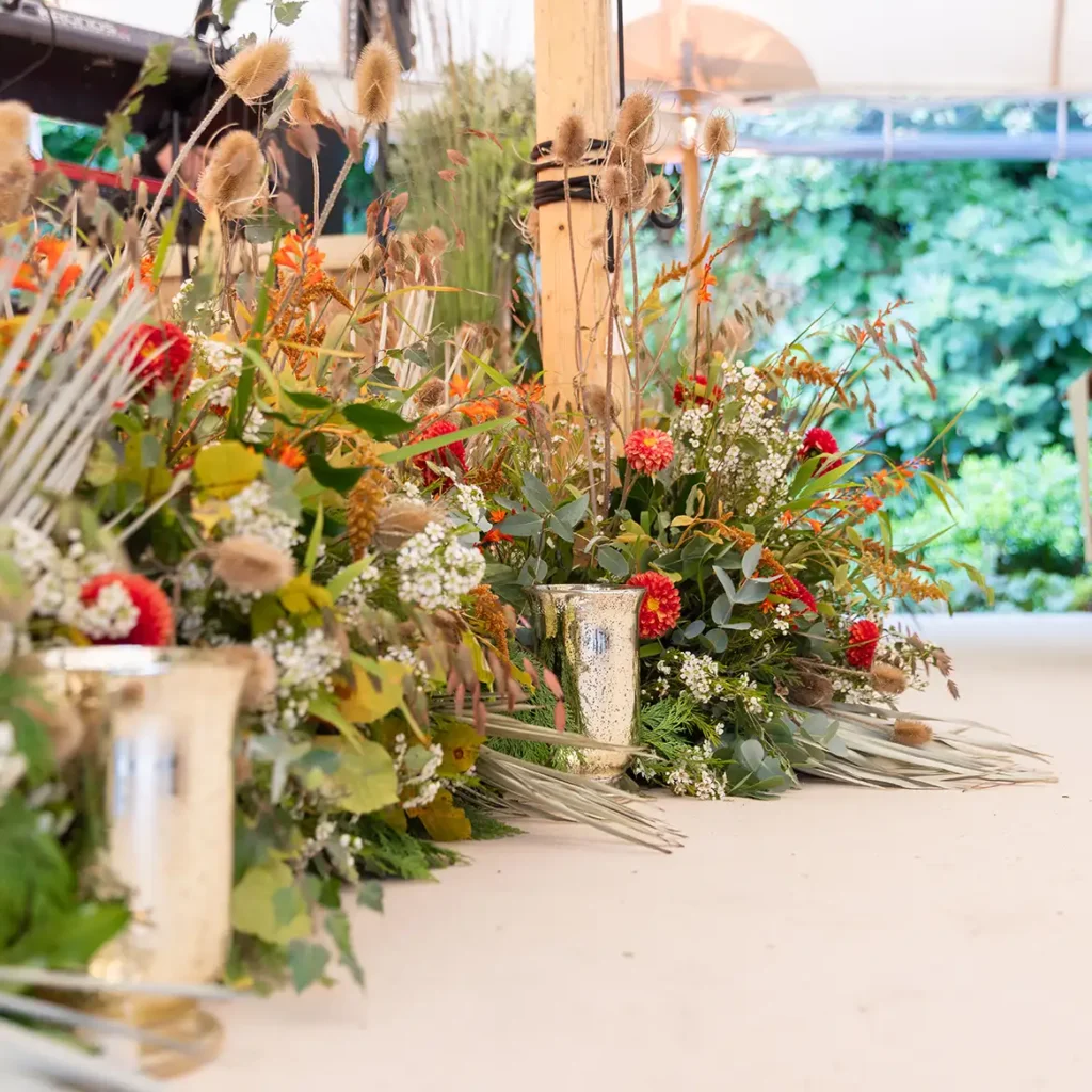 Burnt orange and earth coloured florals
