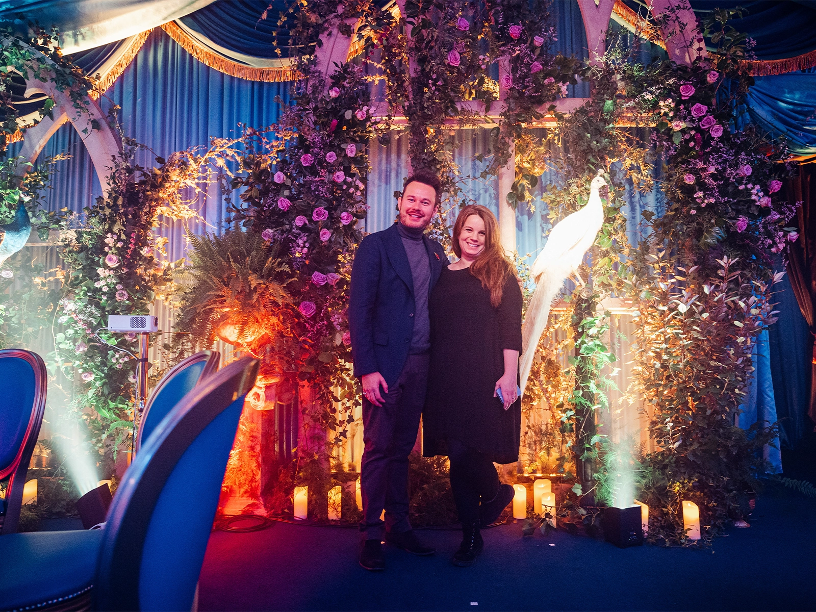 Matthew Strange with florist supplier Ann-Marie