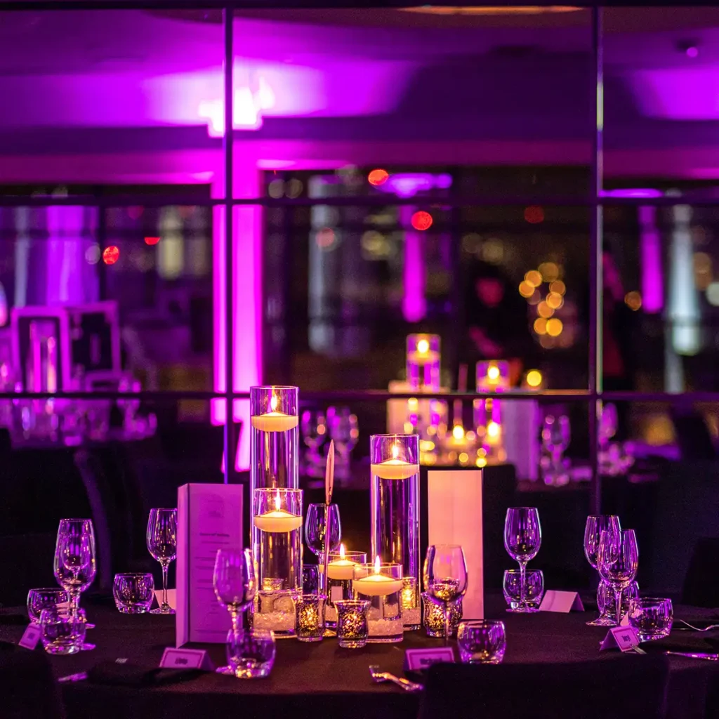 Candles and mirrored decor