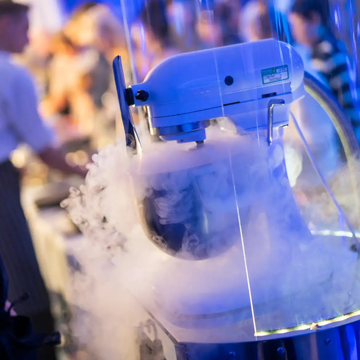 Nitro ice-cream immersive food at christmas party in London