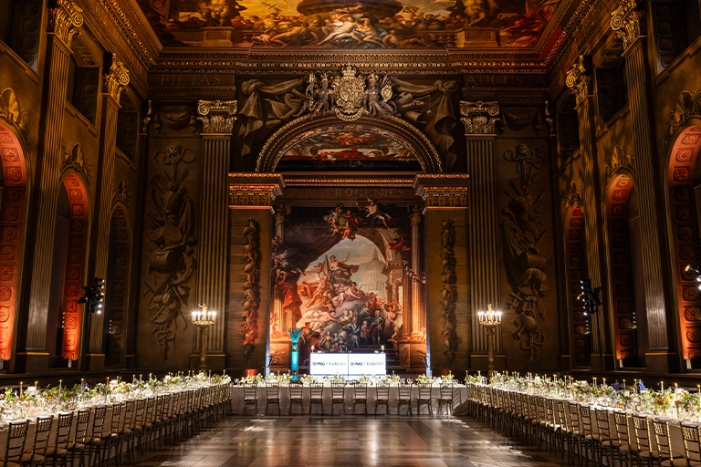 Large-scale corporate dinner event in London