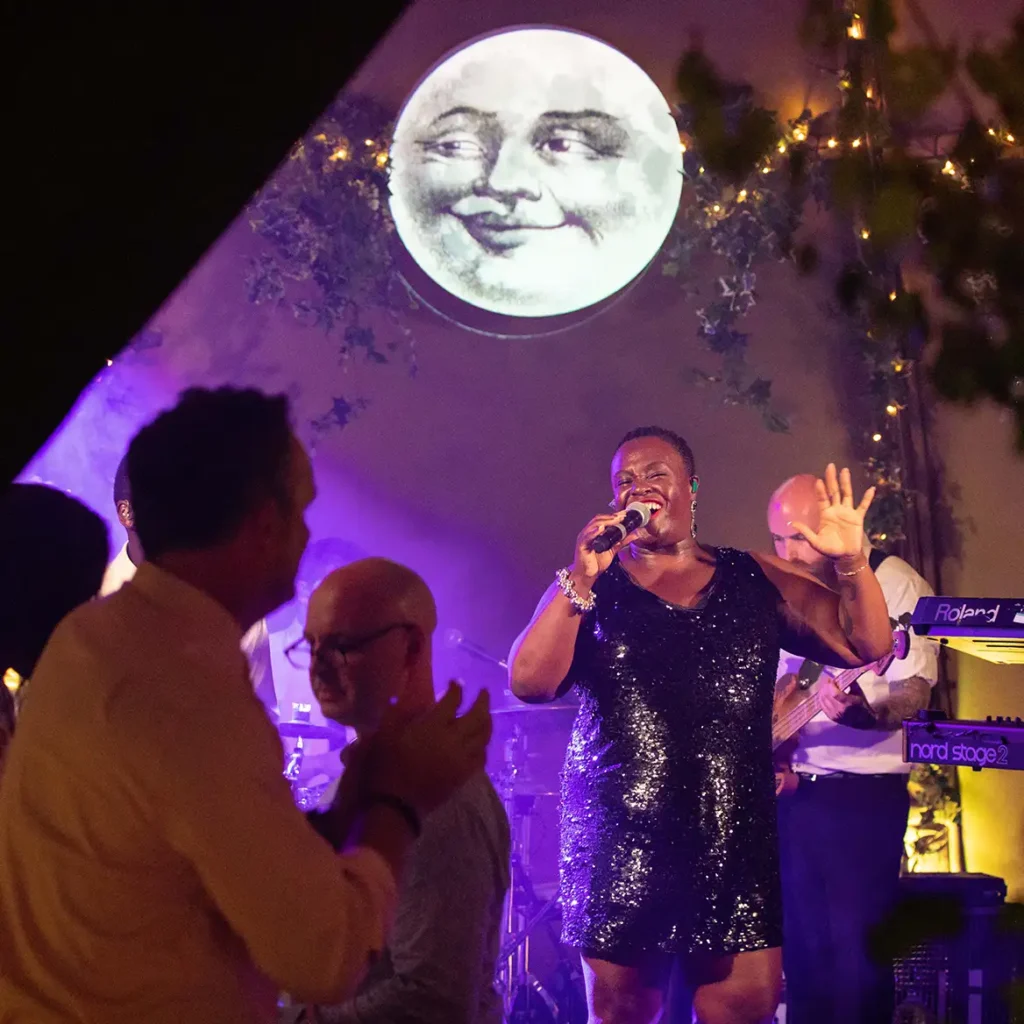 Band with thematic moon