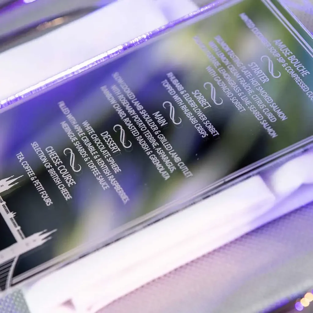 6 course mirrored menu