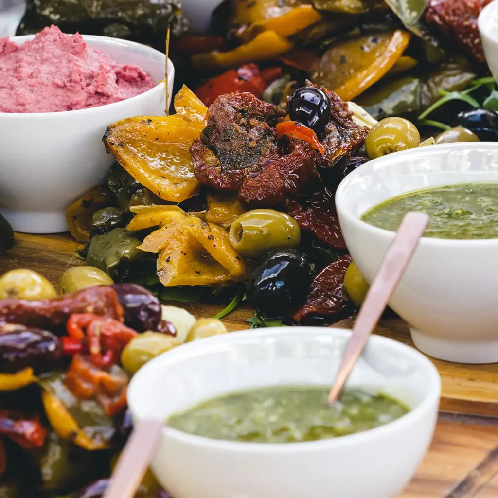 Antipasti sharing board for wedding breakfast