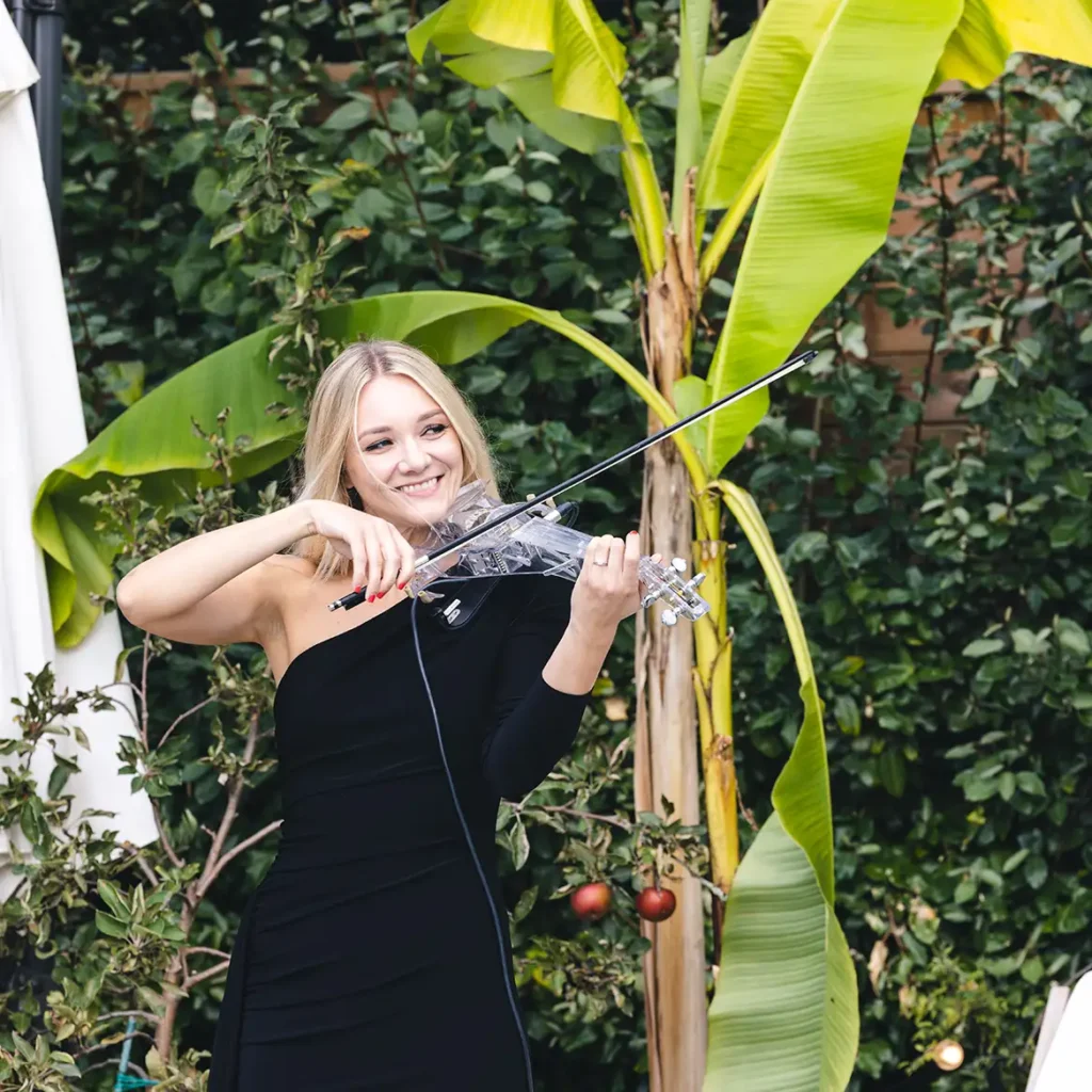 Violinist plays at wedding