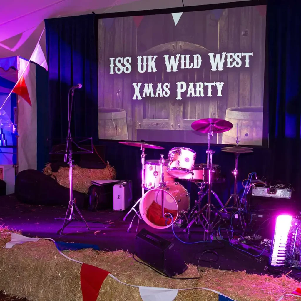 Wild West themed band set up