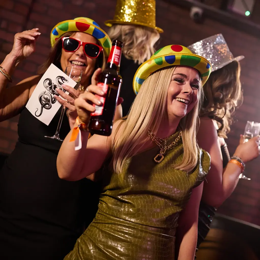 Partygoers enjoying themselves