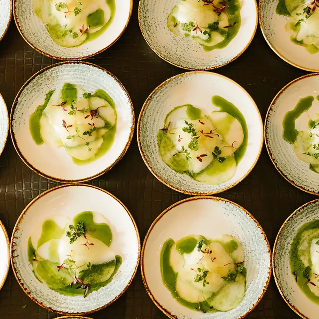 salt-baked kohlrabi with herb yoghurt, crème fraiche and fig drizzle