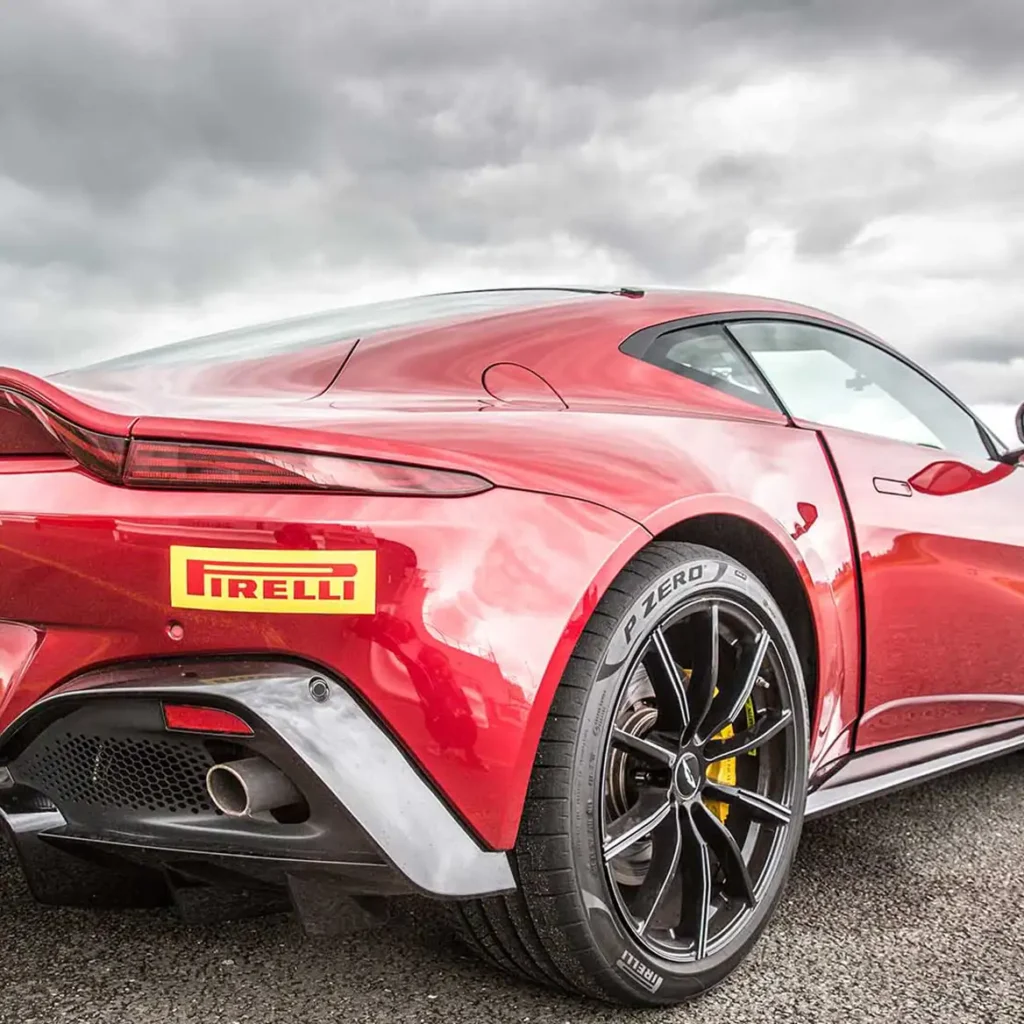 Aston Martin with Pirelli tires